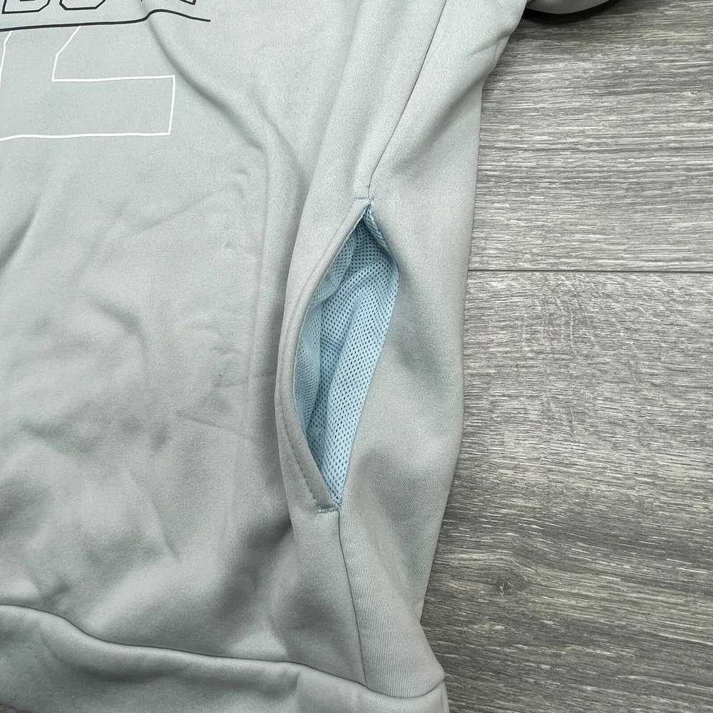 Nike Hoodie Mens Medium Slate Gray Swoosh Spell out Fleece Just Do It Fleece